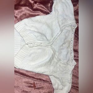 Cropped, crocheted button up